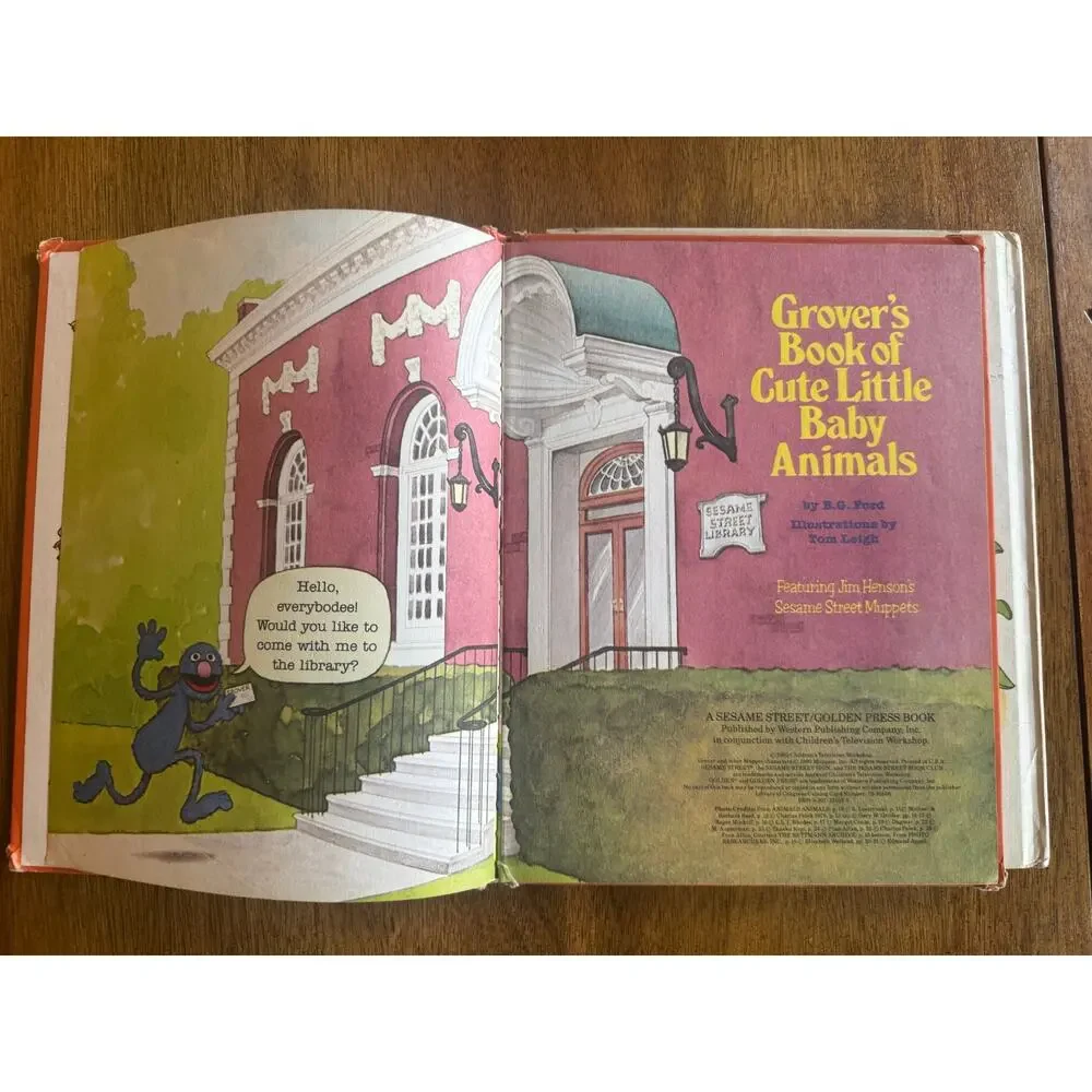 Vintage Sesame Street Book Lot Grover Little Red Hen Golden Press 1980 1981